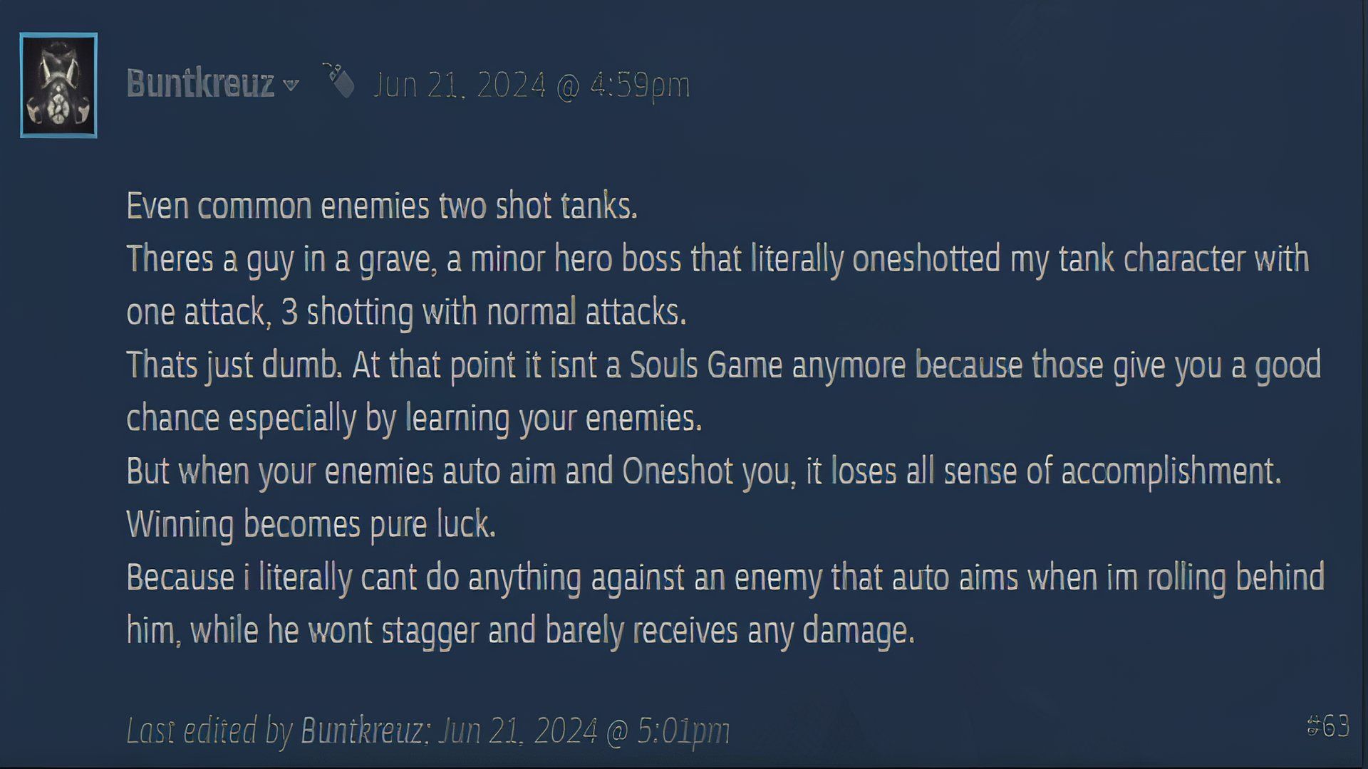 Uma captura de tela de críticas negativas ao anel de Elden no Steam.