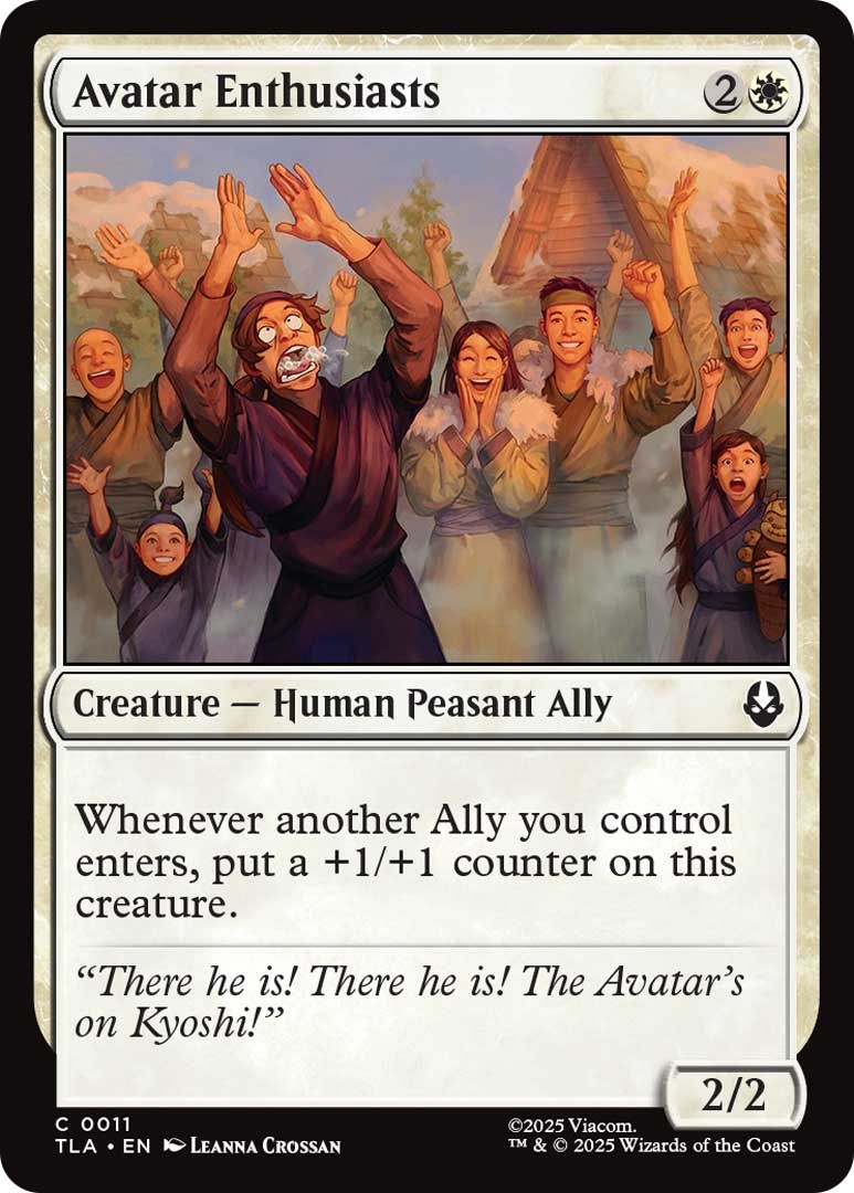 Cartão de entusiastas do Avatar do MTG Avatar: The Last Airbender Set