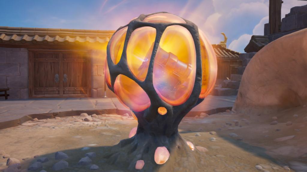 Um esconderijo brilhante de bug laranja em Fortnite