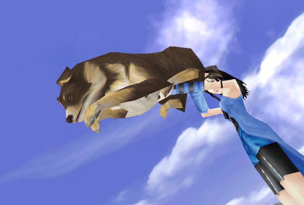 Rinoa e Angelo em Final Fantasy 8