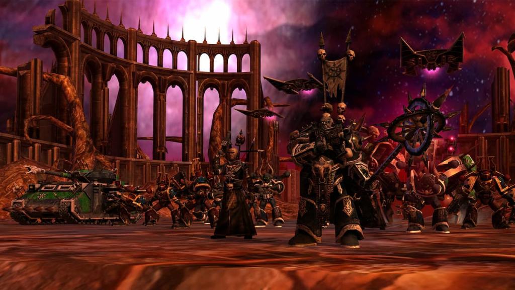 Uma banda de Warross do Chaos em Warhammer 40k Dawn of War.
