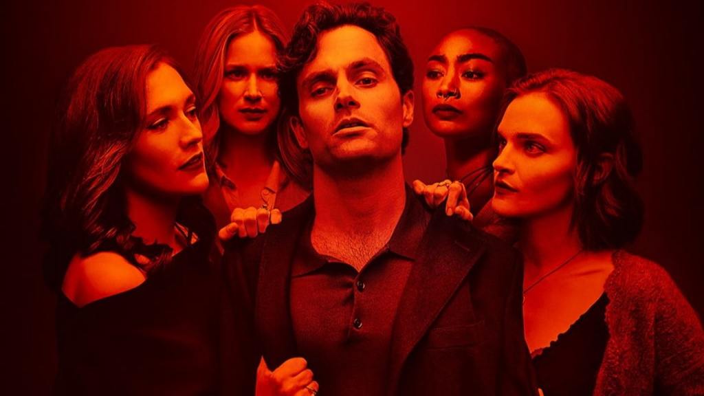 Joe cercado por alguns interesses amorosos de Hiss, incluindo Kate, Beck, Marienne e Bronte em você