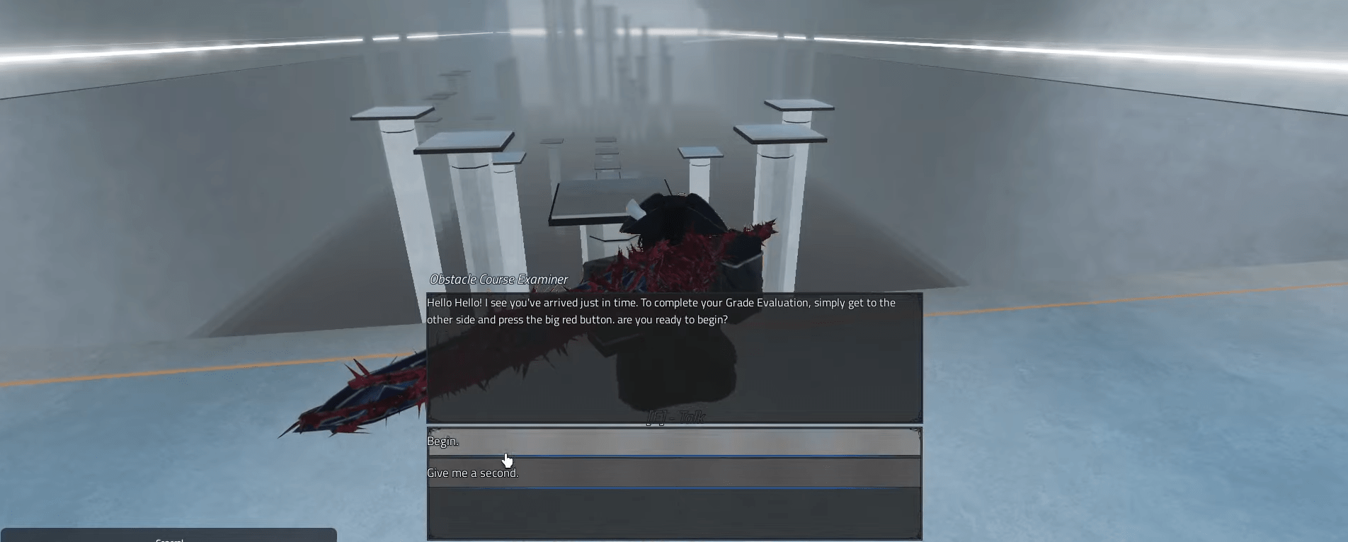 Um jogador que faz o exame da 4ª série na experiência arquivada do Roblox.