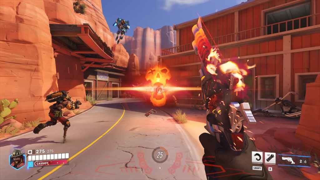 OW2 Cassidy Blazing Sunsetter em primeira pessoa