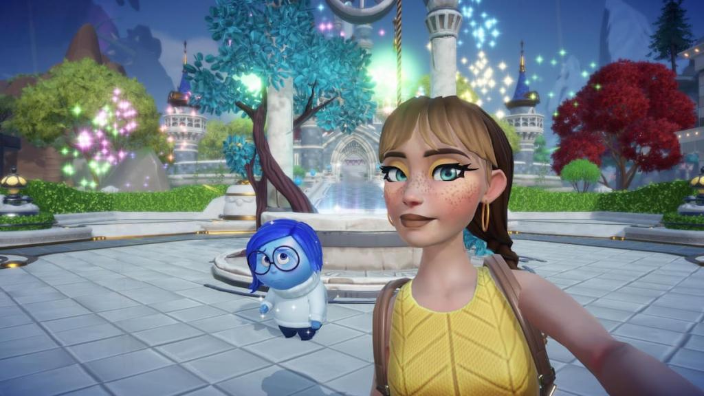 Tirando uma foto com tristeza no Disney Dreamlight Valley