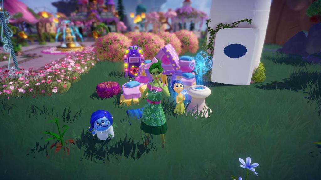 De pé com tristeza e alegria enquanto trabalhava em uma busca por um fort de travesseiro em Disney Dreamlight Valley