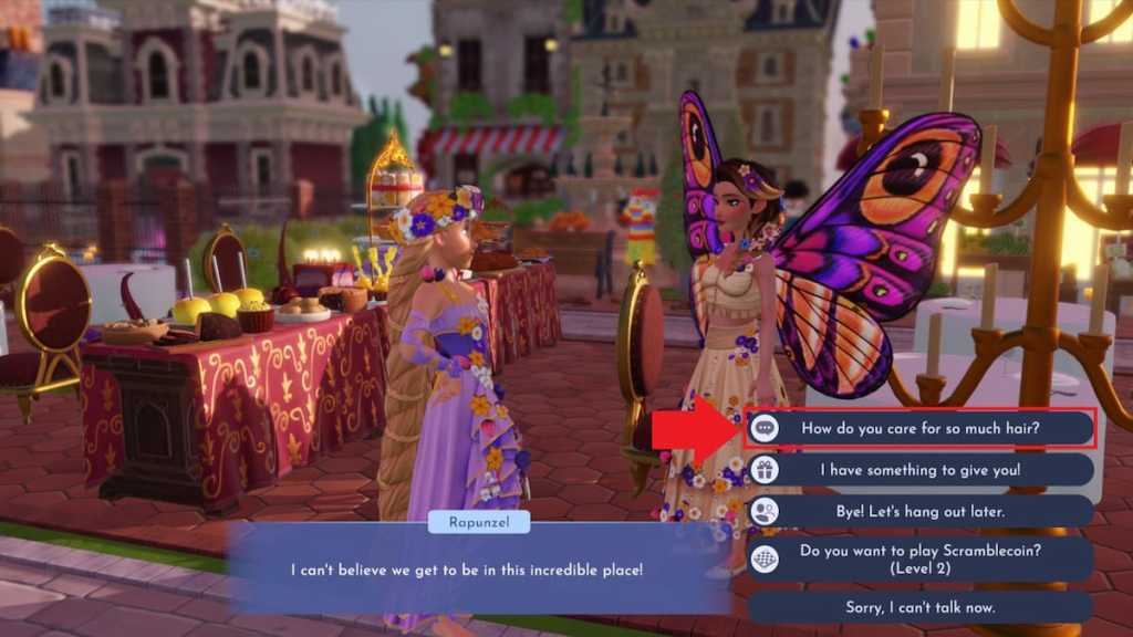 Fale com a opção Rapunzel marcada no DDV