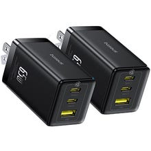 2-pacote Baseus 65W Chargers de parede USB tipo C