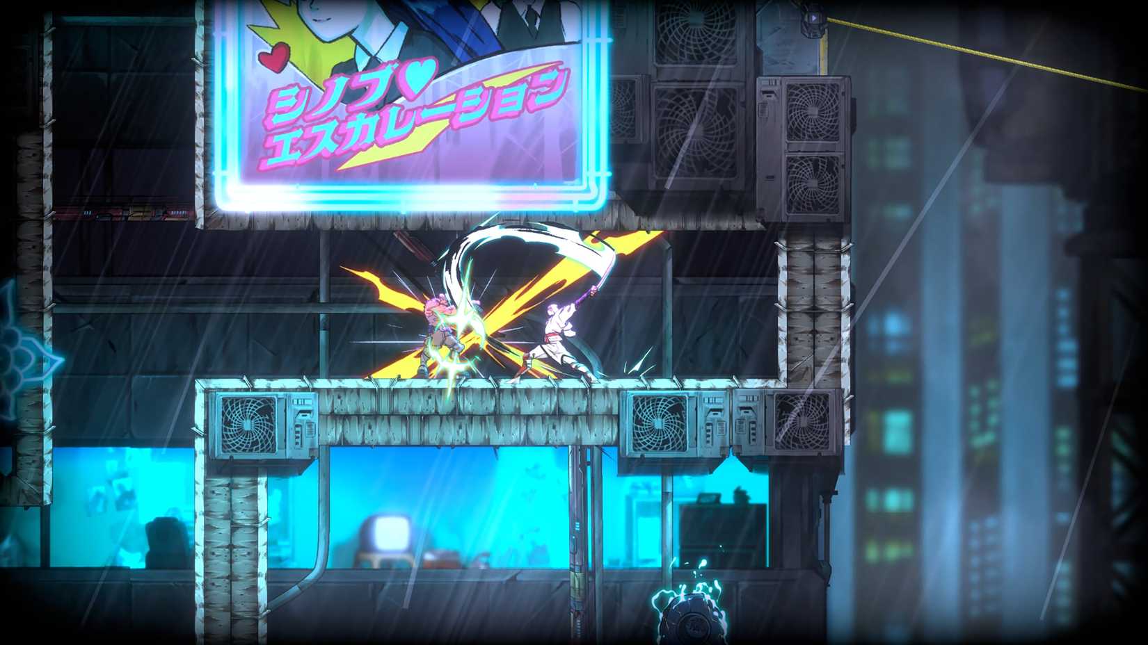 Joe Musashi corta um inimigo em uma captura de tela de Shinobi: Art of Vengeance