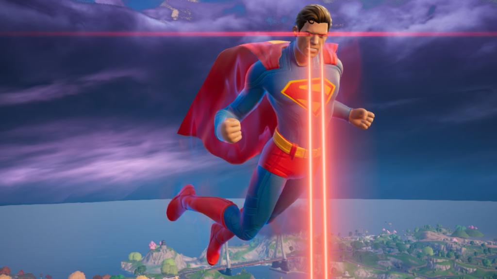 Usando olhos a laser no céu como Super -Homem em Fortnite