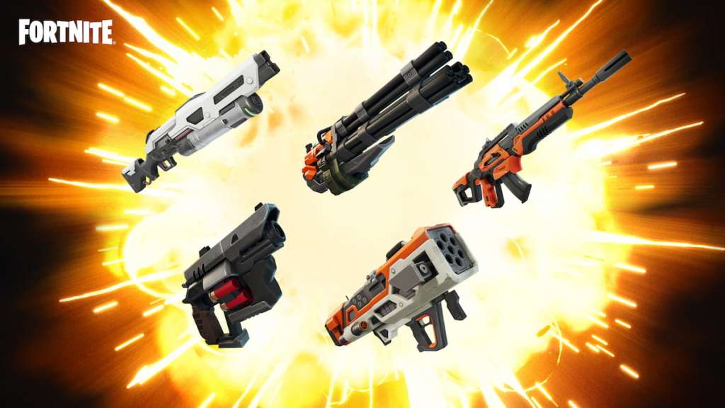 Cinco armas oxr em Fortnite
