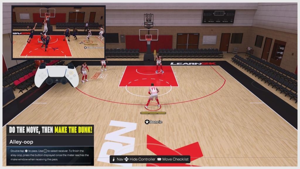 Jogador tentando um beco oop na NBA 2K26