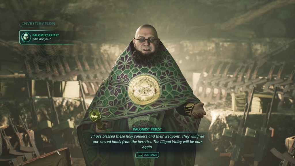 Um padre falando com o personagem principal no inferno somos nós.