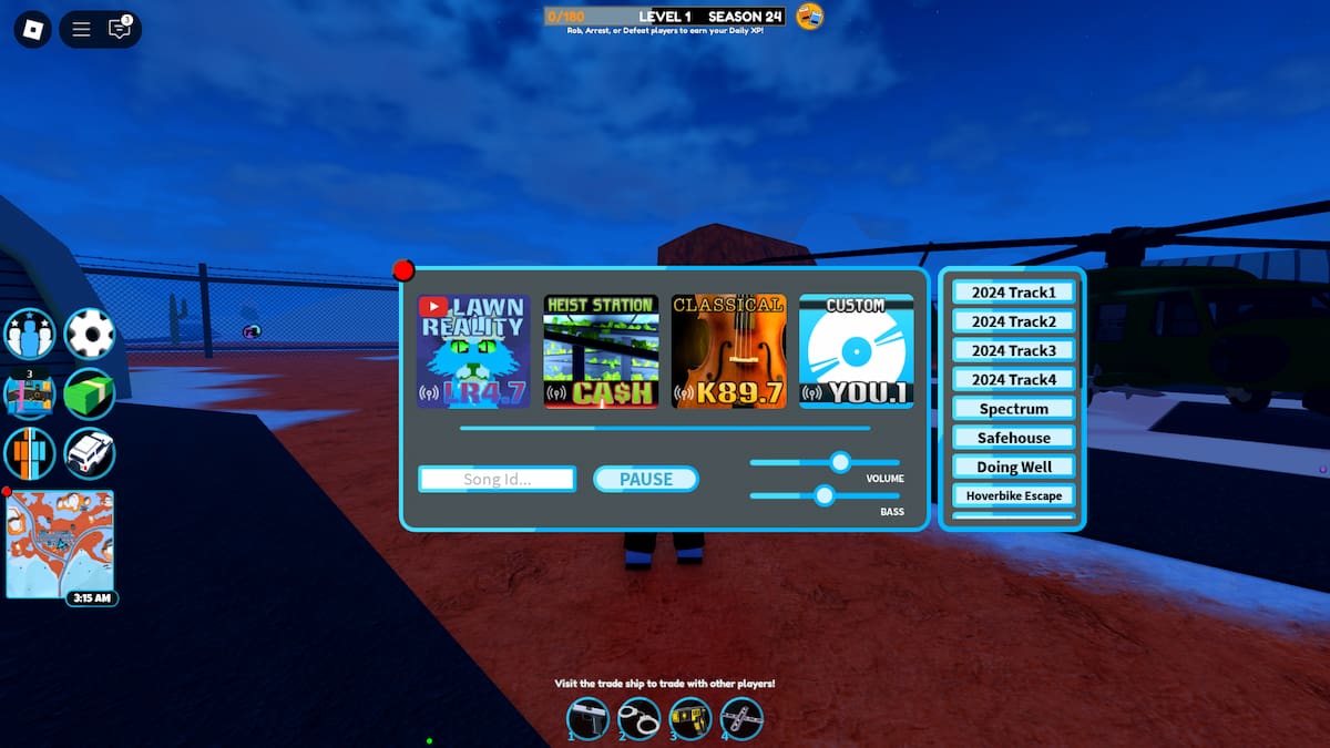 Usando o código da música no jailbreak de Roblox