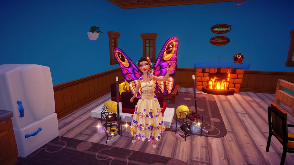Equipamento de hóquei na casa de Goofy em Disney Dreamlight Valley