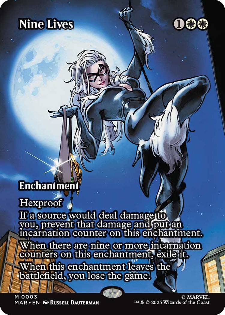 Nine Lives Magic Card com arte do Homem-Aranha