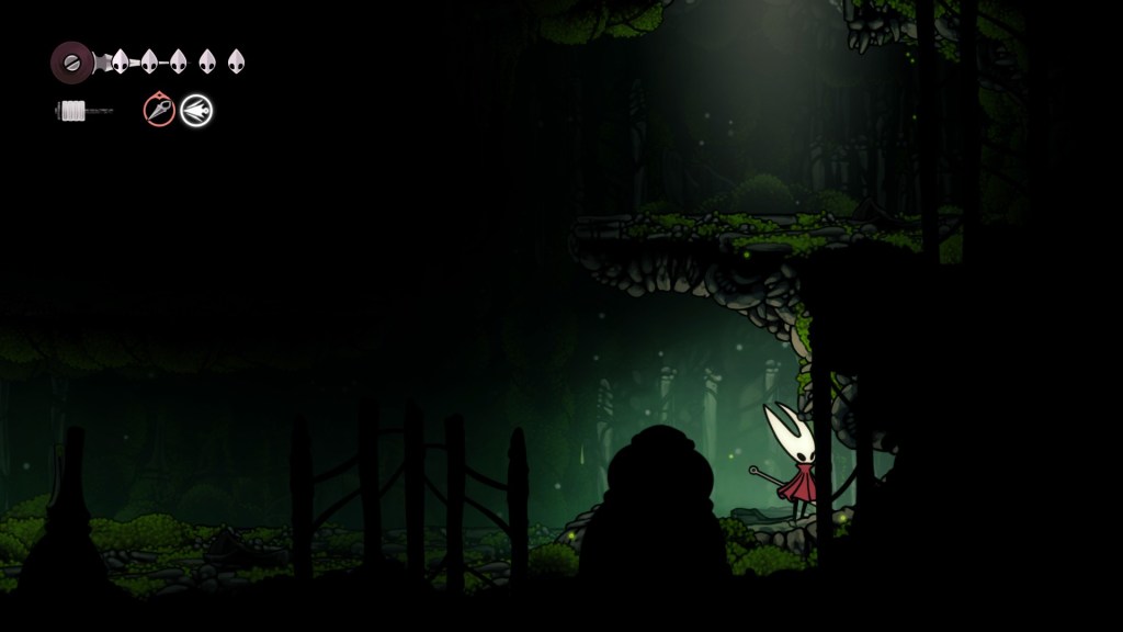 Hornet ao lado de uma sala secreta com um Mossberry em Cavaleiro Hollo