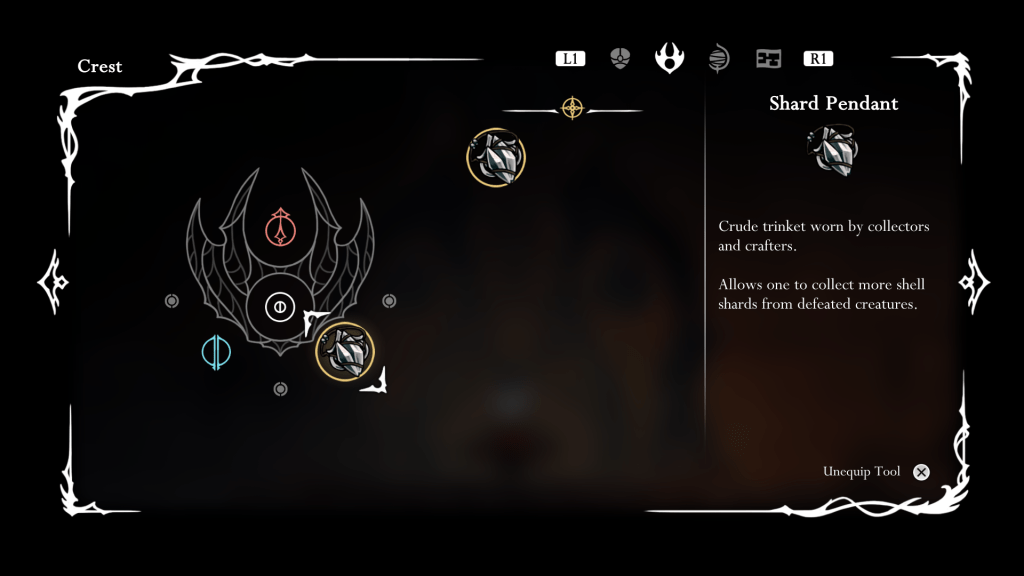 Pingente de fragmento em Hollow Knight Silksong