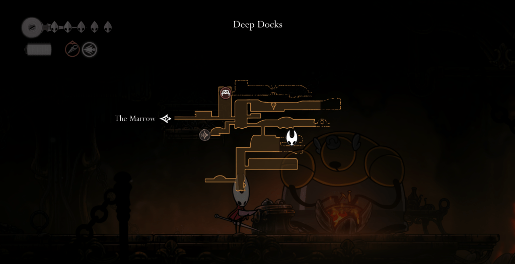 Docas profundas Localização do fornecedor em Hollow Knight Silkong