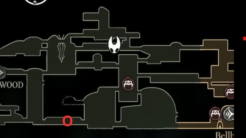 Localização Shakra em Shellwood em Hollow Knight Silksong