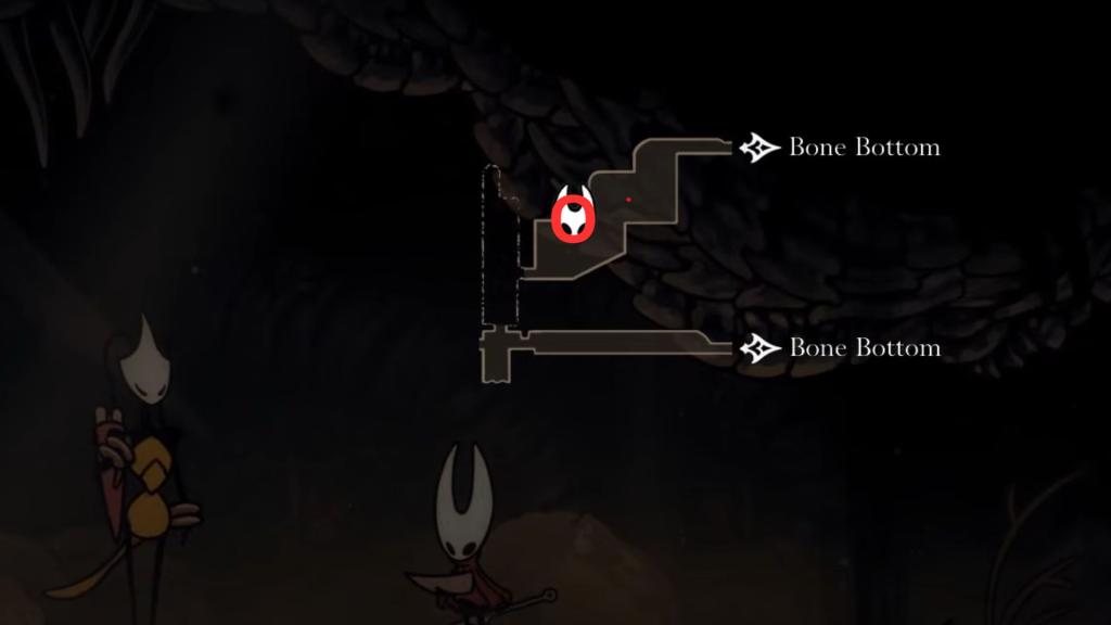 Localização de Shakra na medula em Hollow Knight Silksong