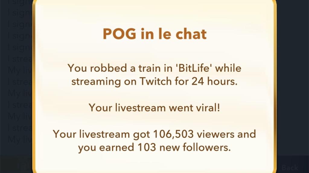 Se tornando viral no Twitch no BitLife