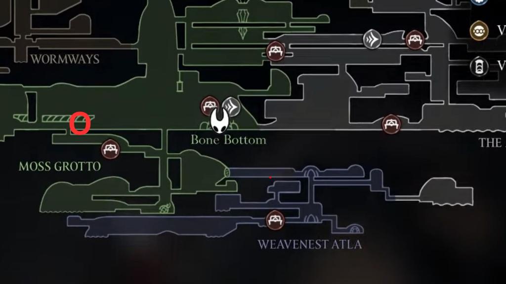 Localização de peregrinos em Hollow Knight Silksong