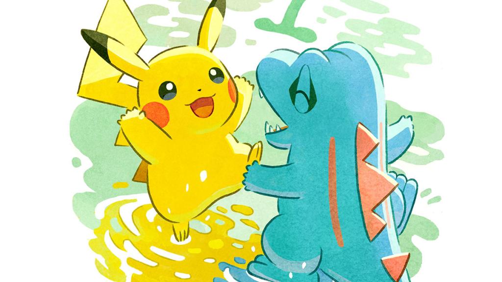 Pikachu e Totodile.