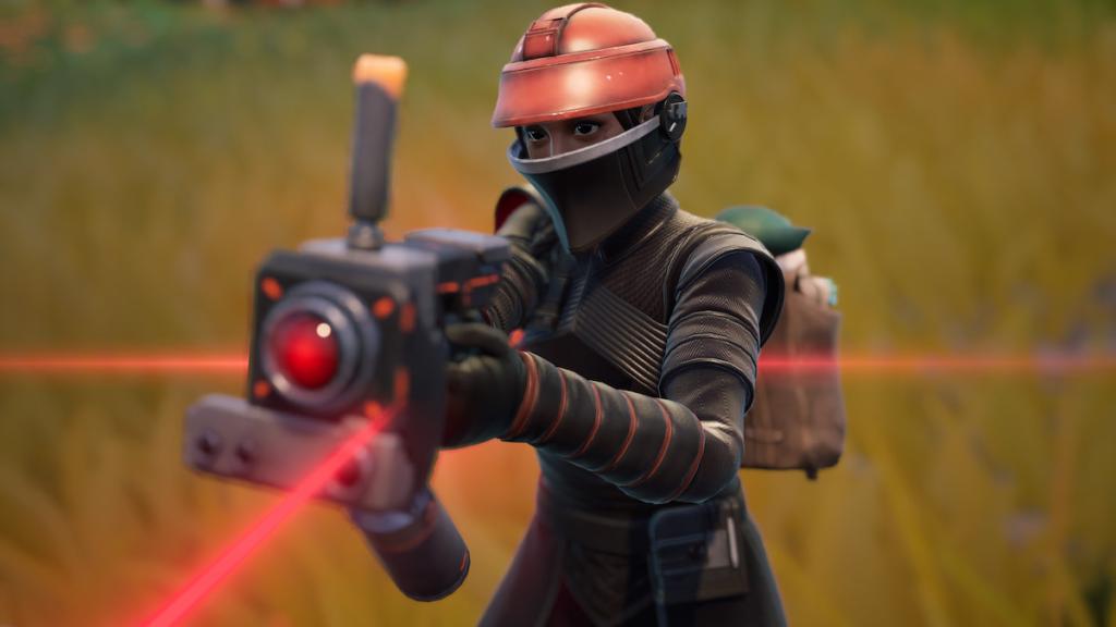 Segurando um ataque aéreo de precisão no Fortnite