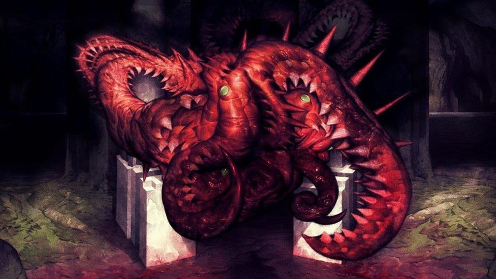 Uma criatura grotesca em carniça