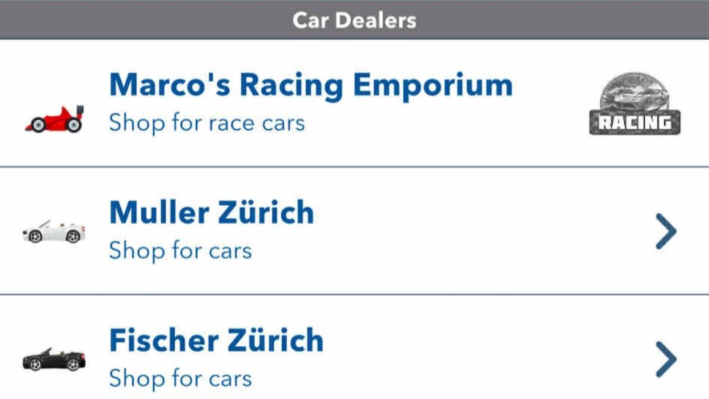 Três revendedores de carros no BitLife