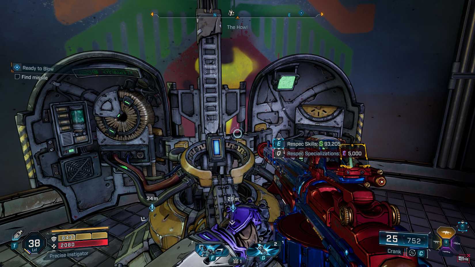 Uma captura de tela de Borderlands 4 mostrando a máquina RespeC e o preço dos pontos de especialização do RECEC