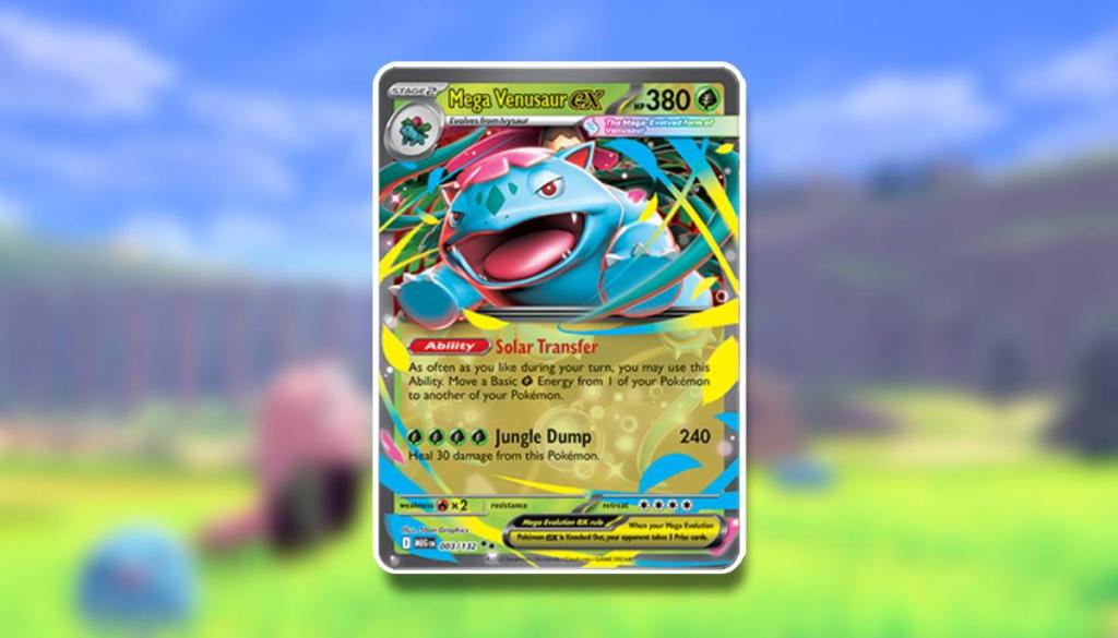O mega mega venusaur ex é mostrado