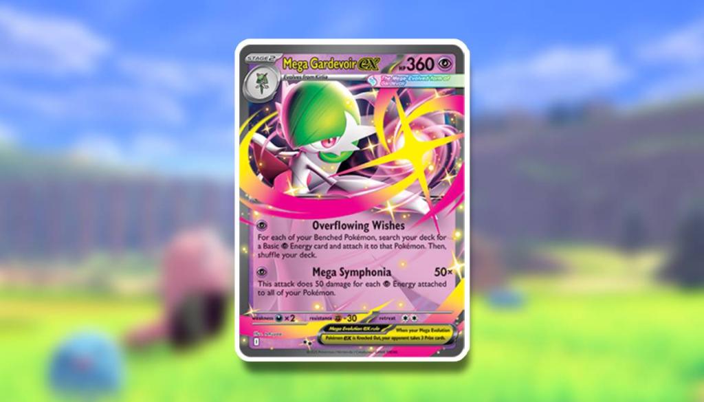 O cartão mega gardevoir ex é visível