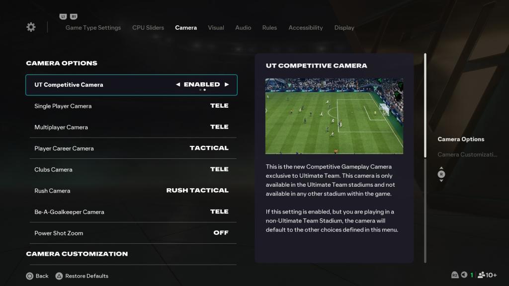 Melhores configurações de câmera no FC 26
