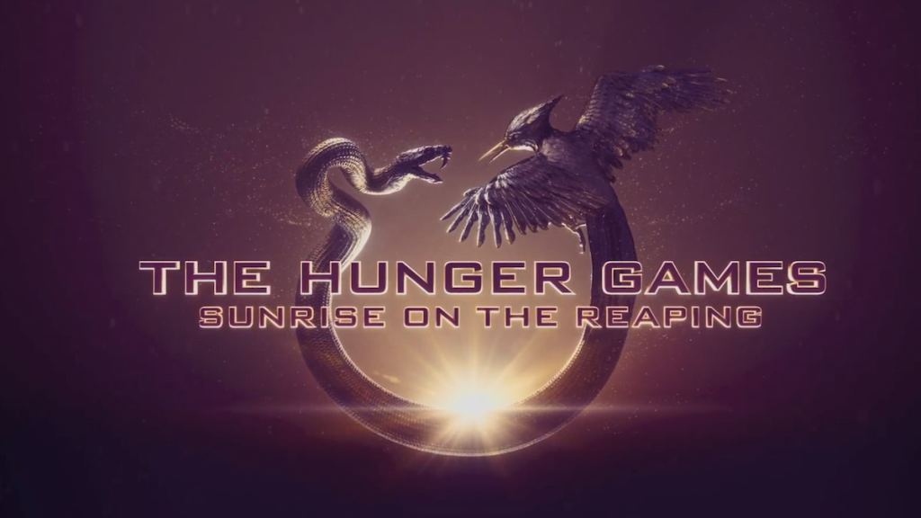 Sunrise no teaser do cinema de colheita com cobra e pássaro voltados para o outro