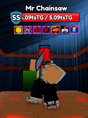 Sr. Chainsaw Secret Boss da Experiência Eterna do Anime Eternal.
