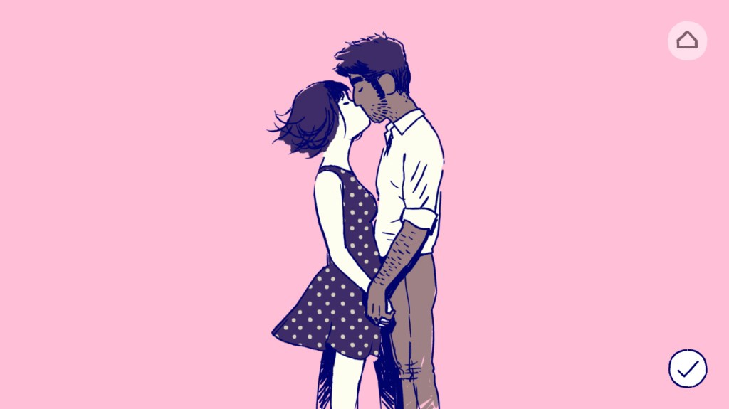 Captura de tela de dois personagens de Florence Game