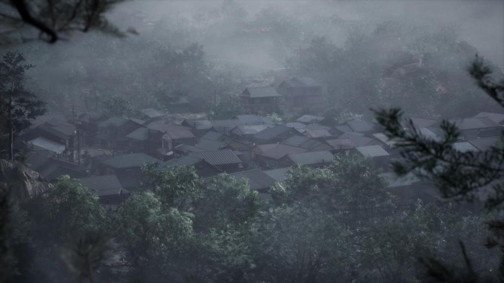 Uma foto nebulosa de ebisugaoka