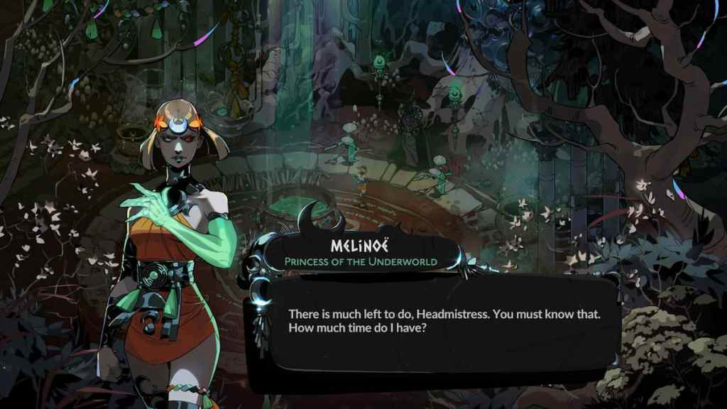 Tela de diálogo Melinoe Hades 2