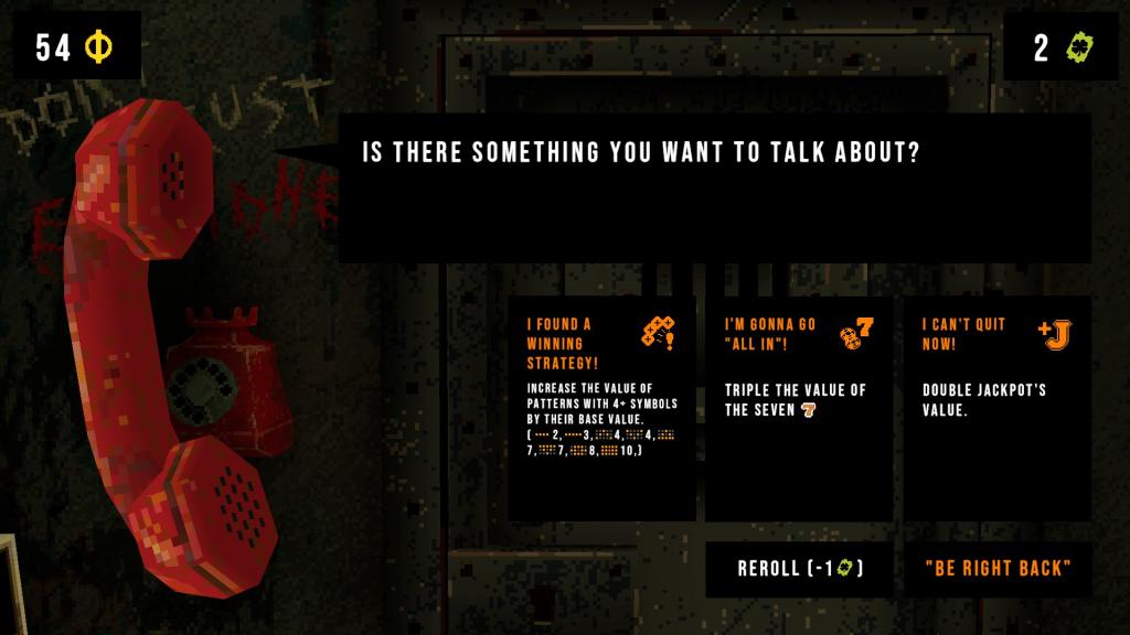 Telefonema com texto em branco em Cloverpit