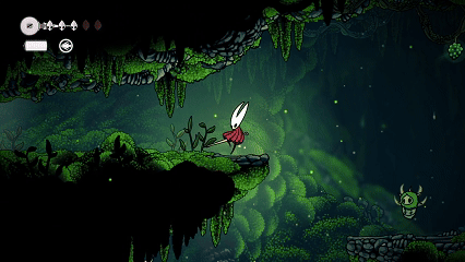 Um gif de Hornet atacando um mosquito para alcançar o Mossberry em Cavaleiro Hollo