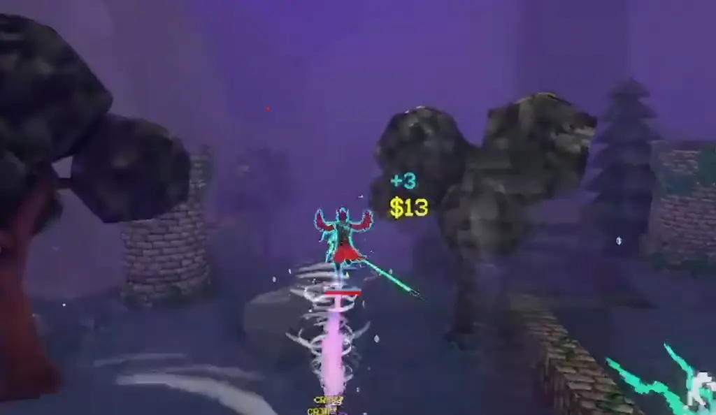Birdo lutando contra inimigos em Megabonk