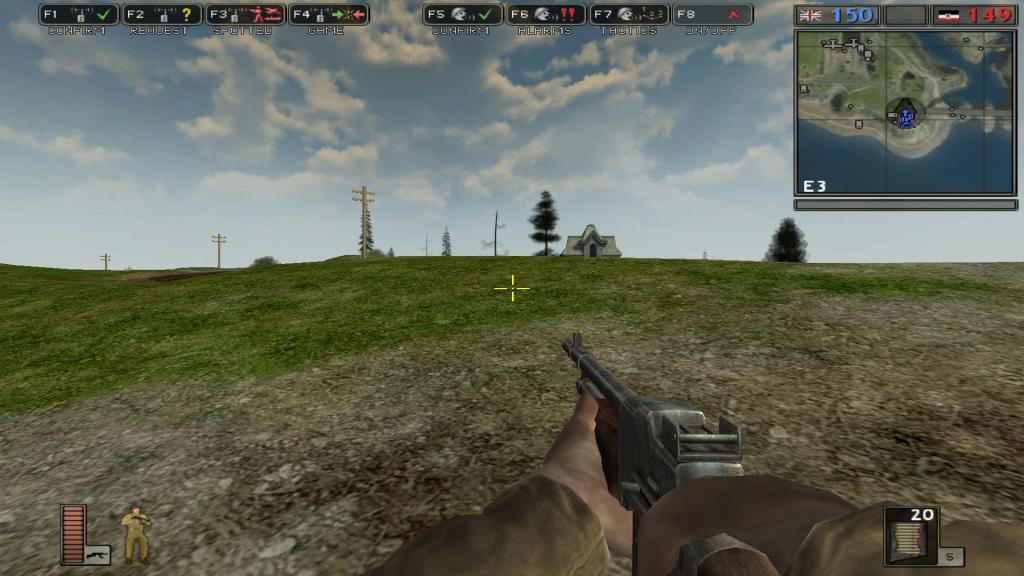 Battlefield 1942 Gameplay com um rifle de assalto.