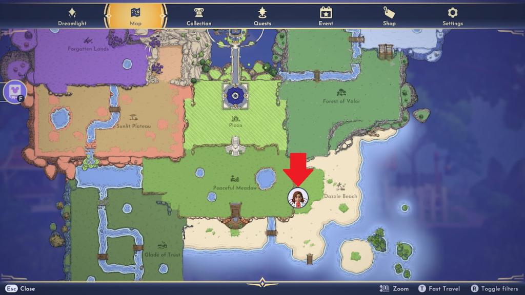 Localização da caverna mística marcada no DDV