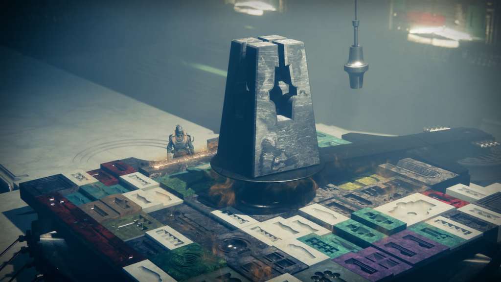 Um guardião olha para a Relíquia no Enclave em Destiny 2, onde você pode fabricar armas.