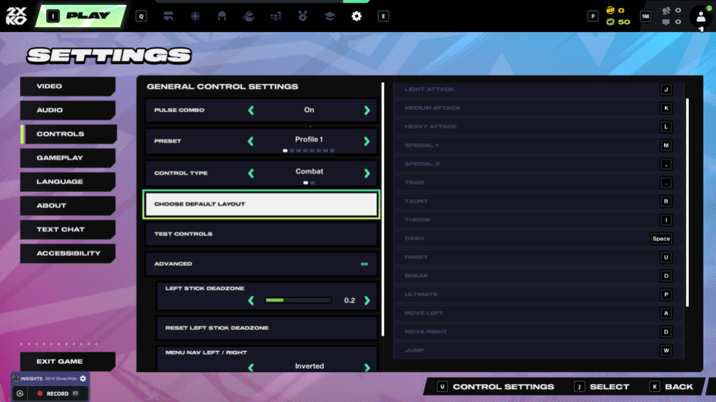 Controles 2XKO
