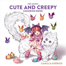 Livro de colorir fofo e assustador de mangá pop