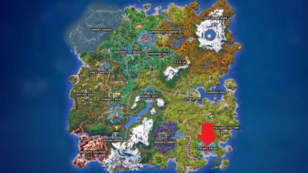 Localização do chefe do gato Doja em Fortnite