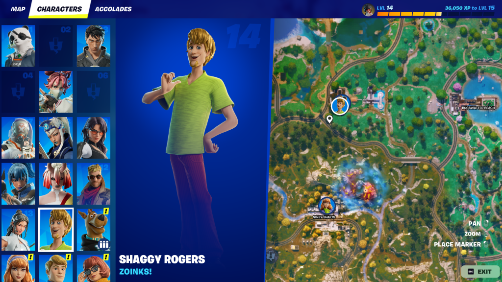 Localização de Salsicha em Fortnite